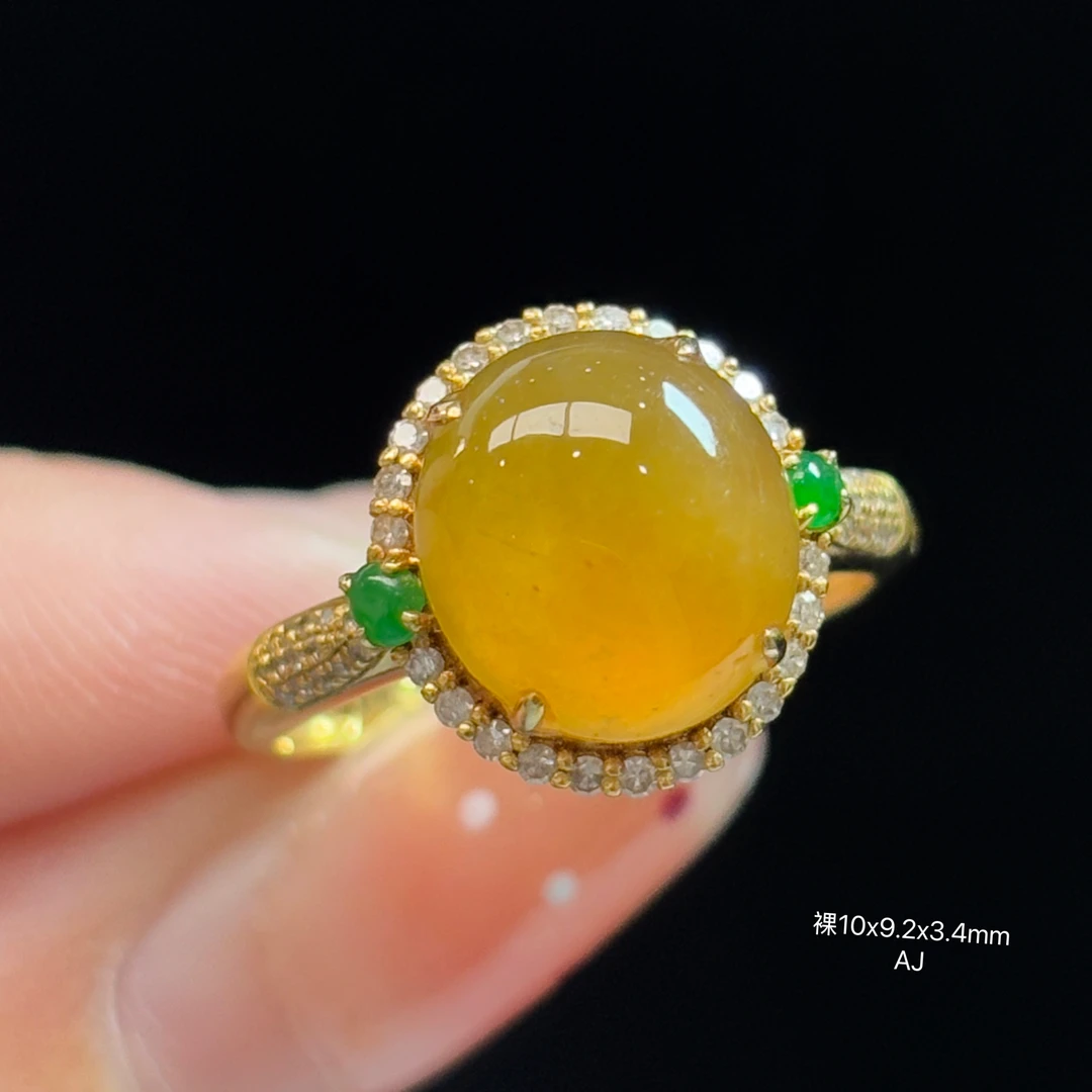 《缅甸正宗翡翠珠宝严选》冰紫蛋面玉石戒指（下单质询客服）