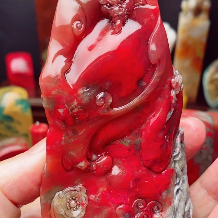 心***佛昌化鸡血石鸡血石摆件