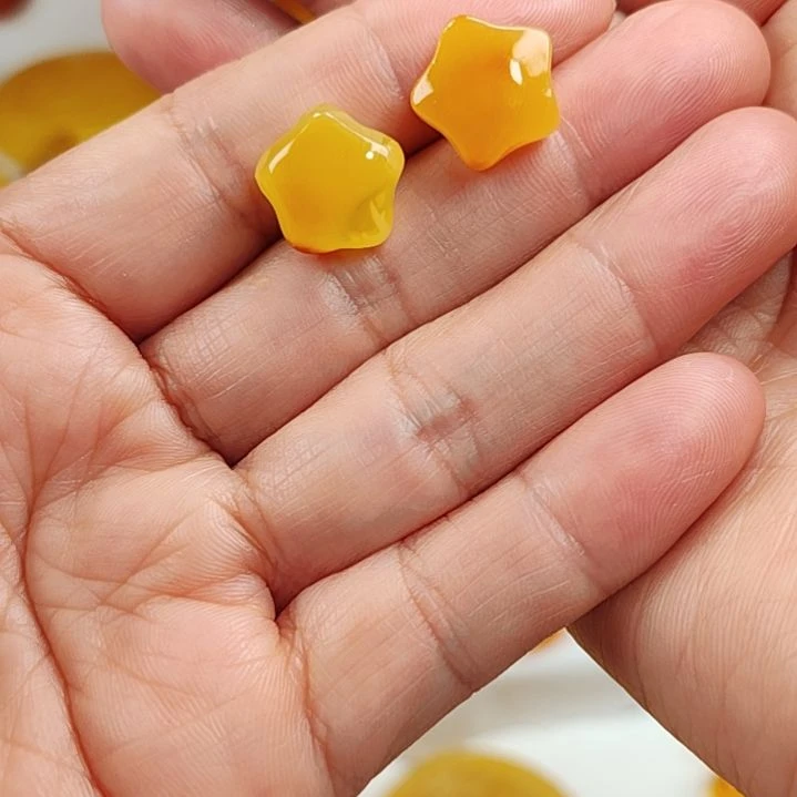 琥珀耳饰银S925镀金镶嵌