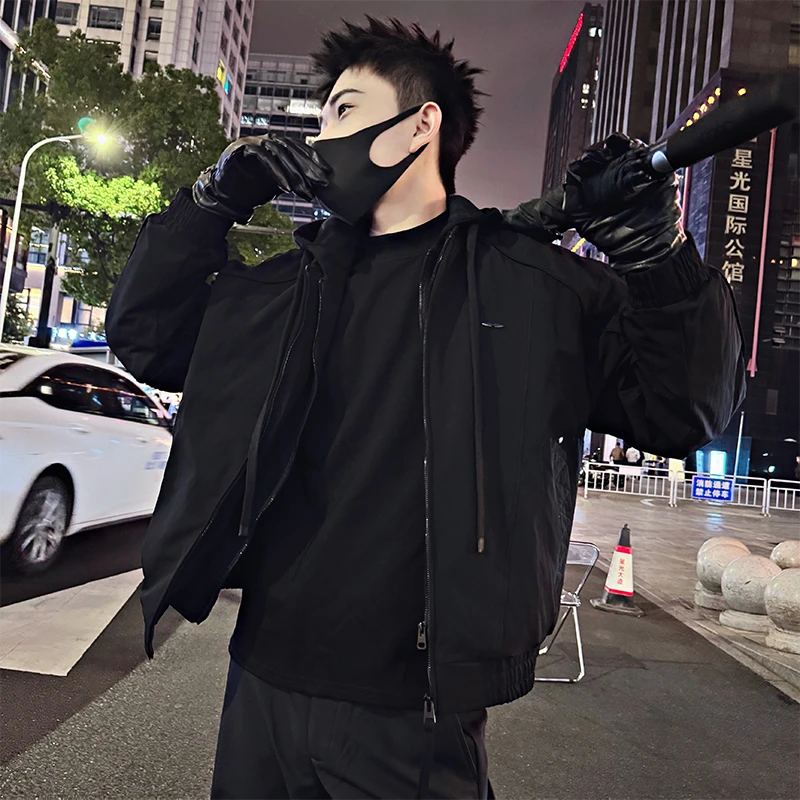 冬季男士棉服外套痞帅连帽设计感棉衣百搭时尚休闲韩版潮流上衣男