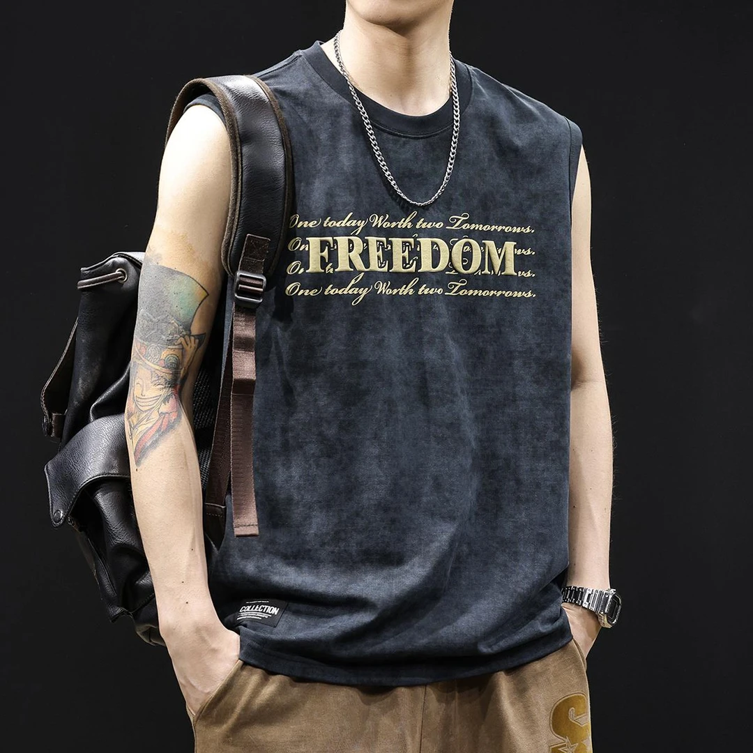 LOzP背心男宽松坎肩男士休闲无袖运动健身2025男款大码夏季潮牌