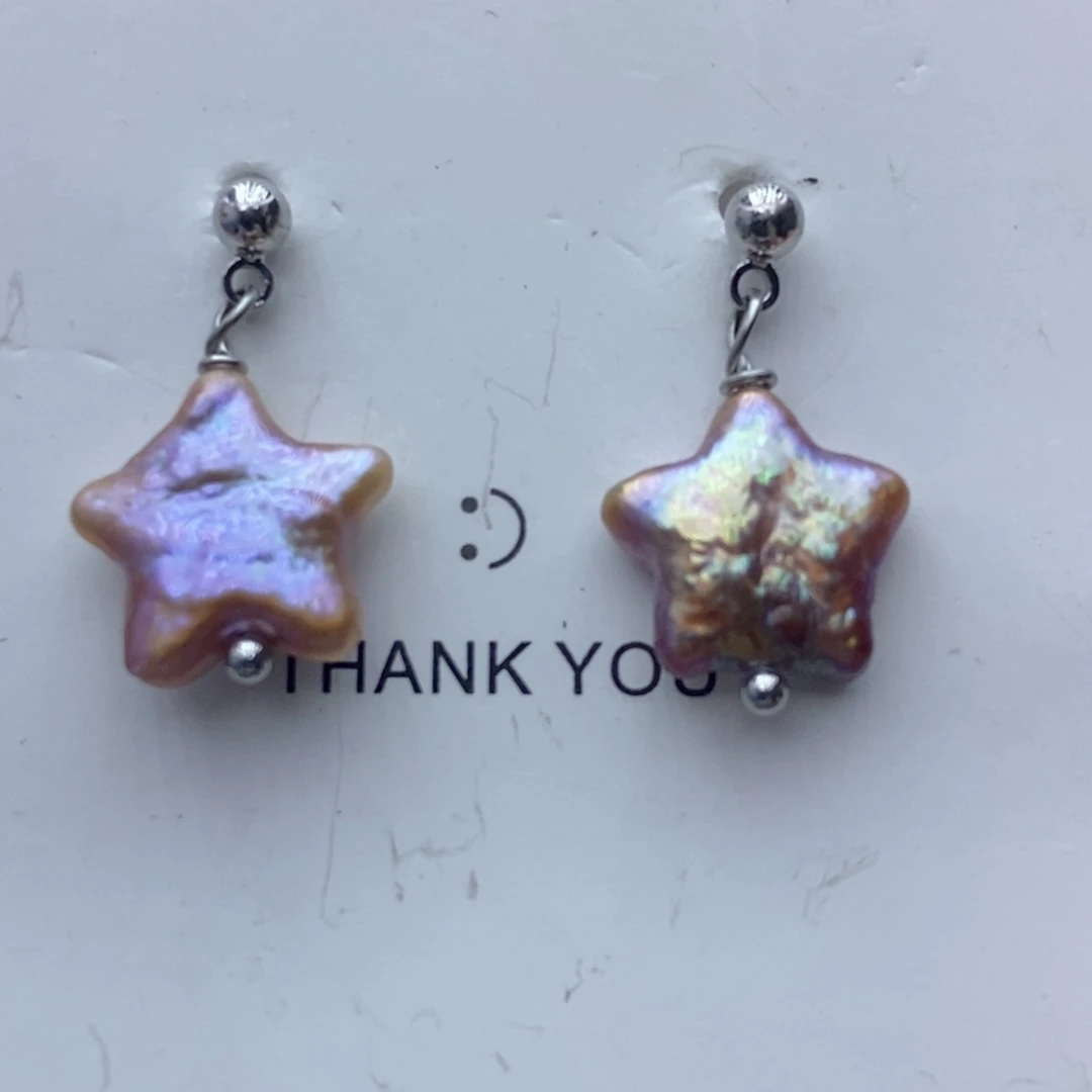 非金属非金属妖紫五角星豆豆耳钉