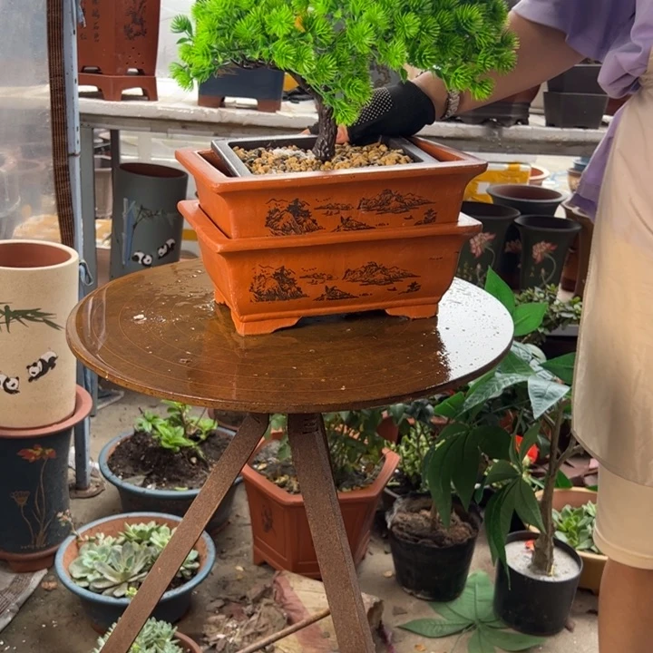 宜兴紫砂花盆花盆26+26红马槽