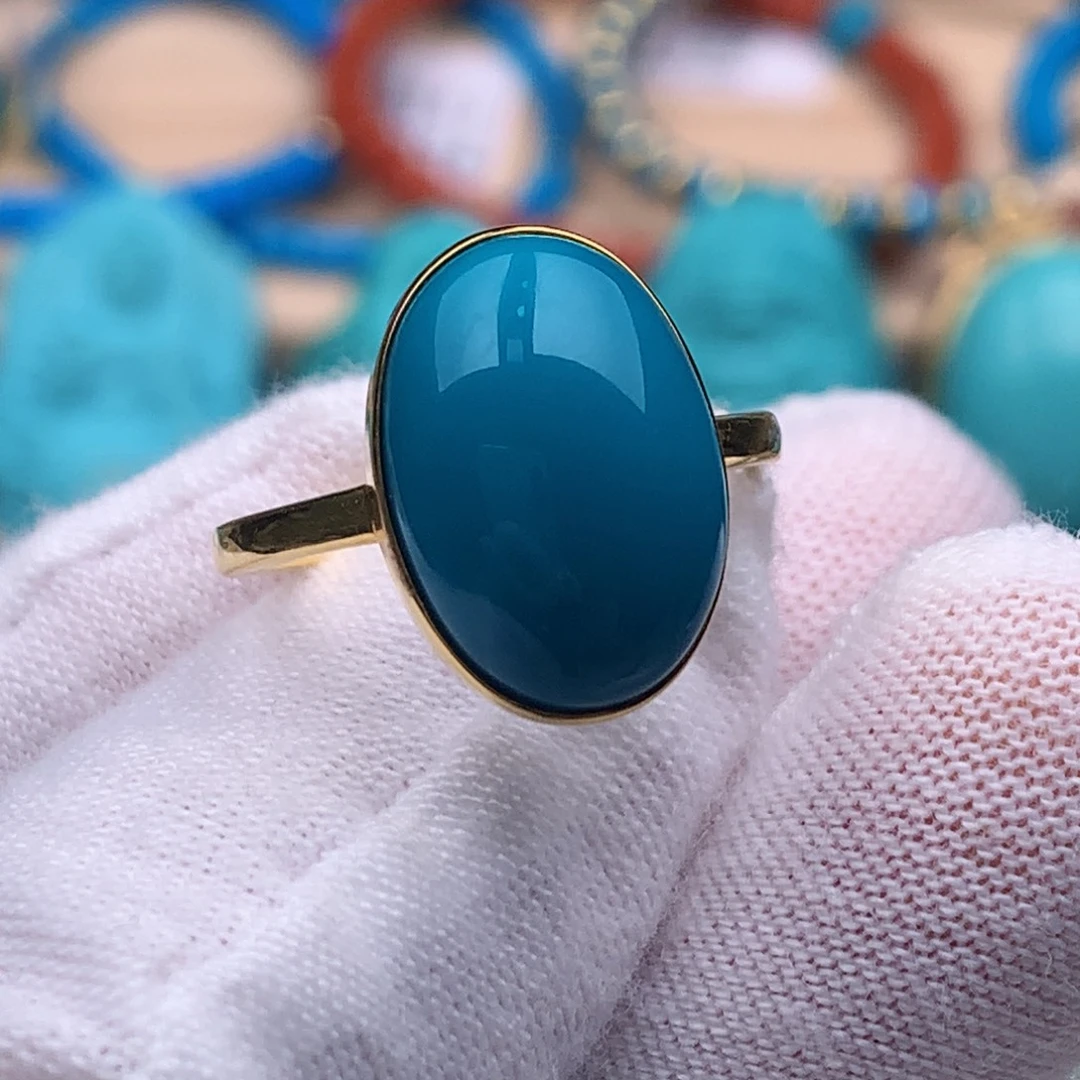 绿松石18K金镶嵌珠宝奇石