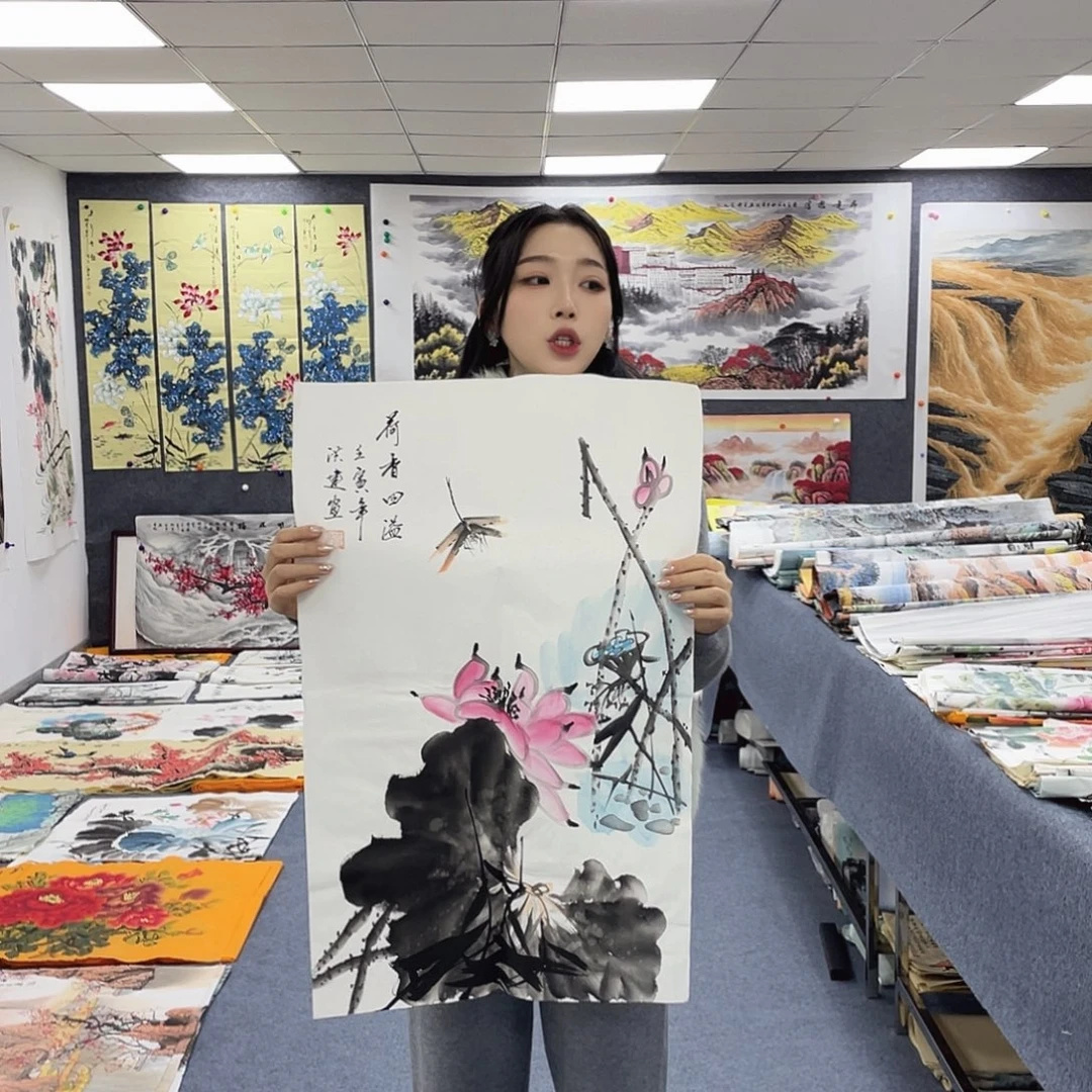 国画国画作品小姐姐放漏…