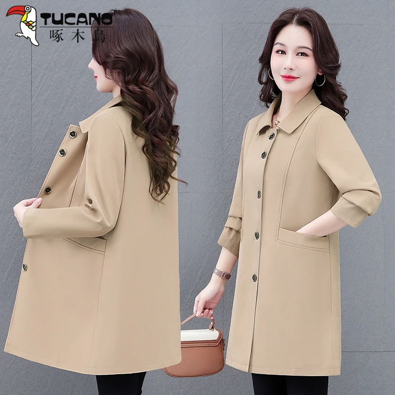 【官方品牌】啄木鳥休闲外套女士春秋2026新款百搭风衣时尚洋气上衣