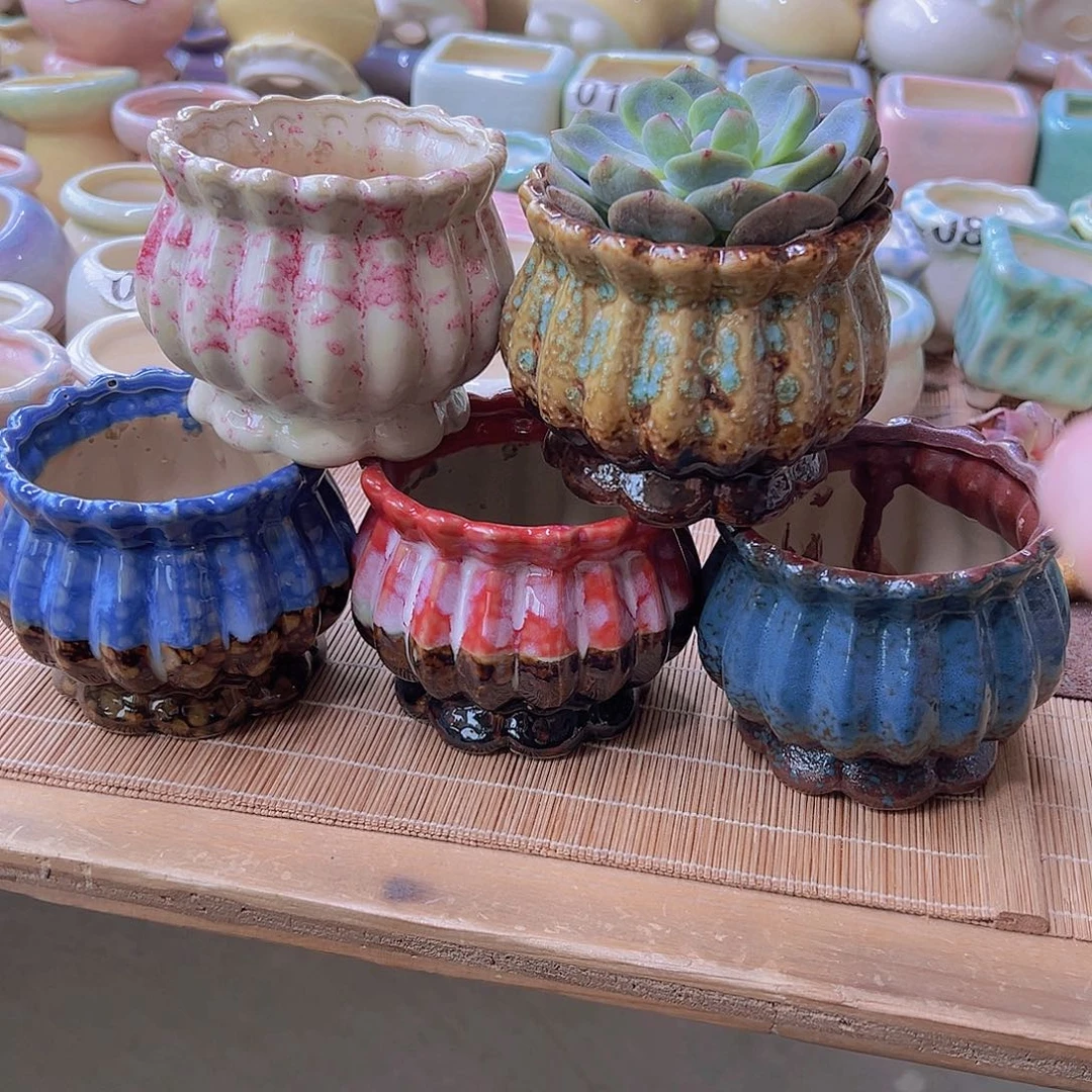 红陶陶瓷花盆当场满12包邮