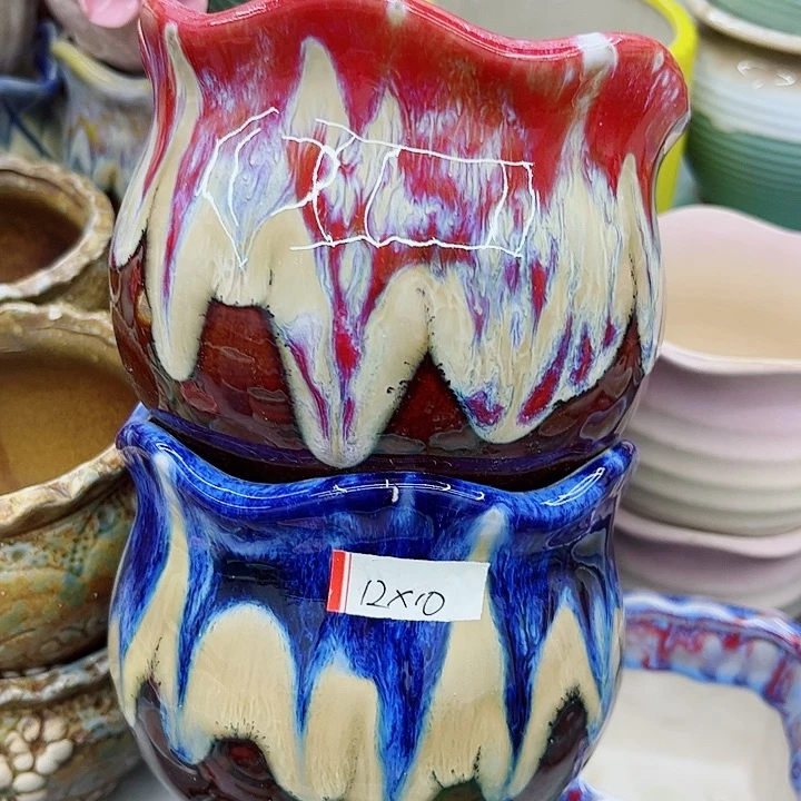 多肉绿植陶瓷花盆9.9包邮，有孔