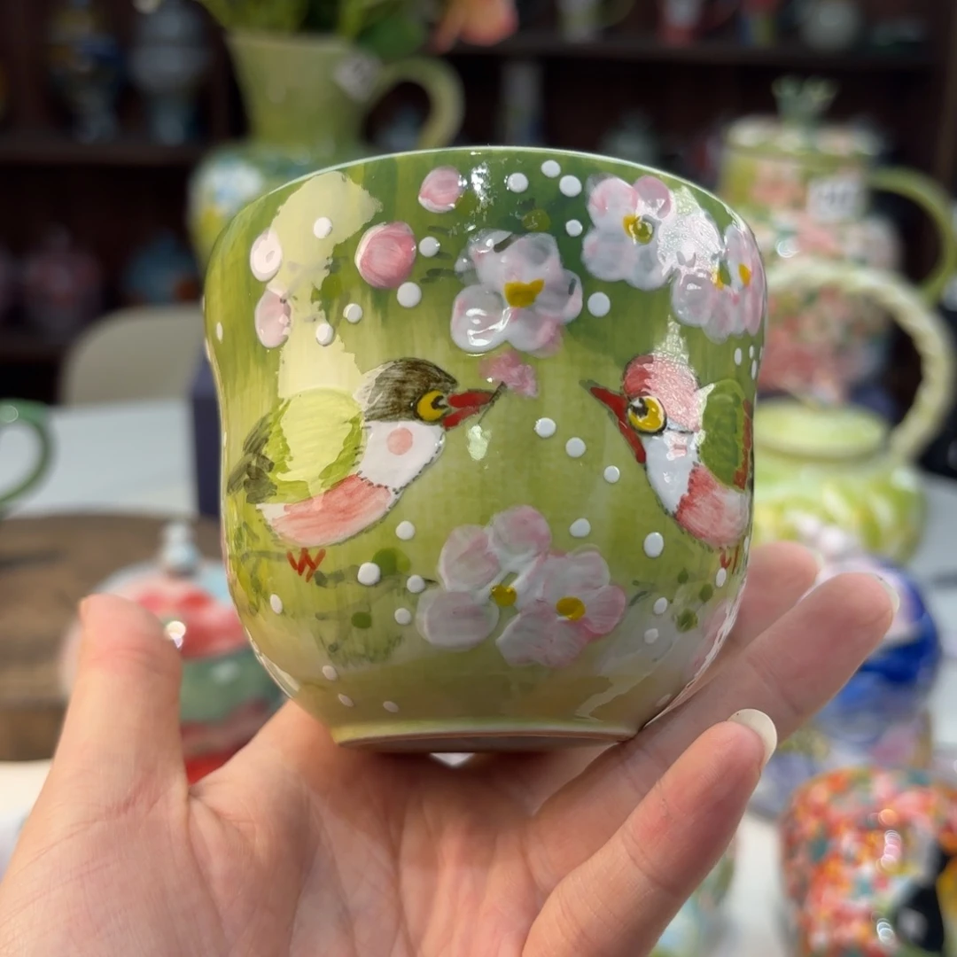 瓷片景德镇手绘高温釉下彩陶瓷茶具