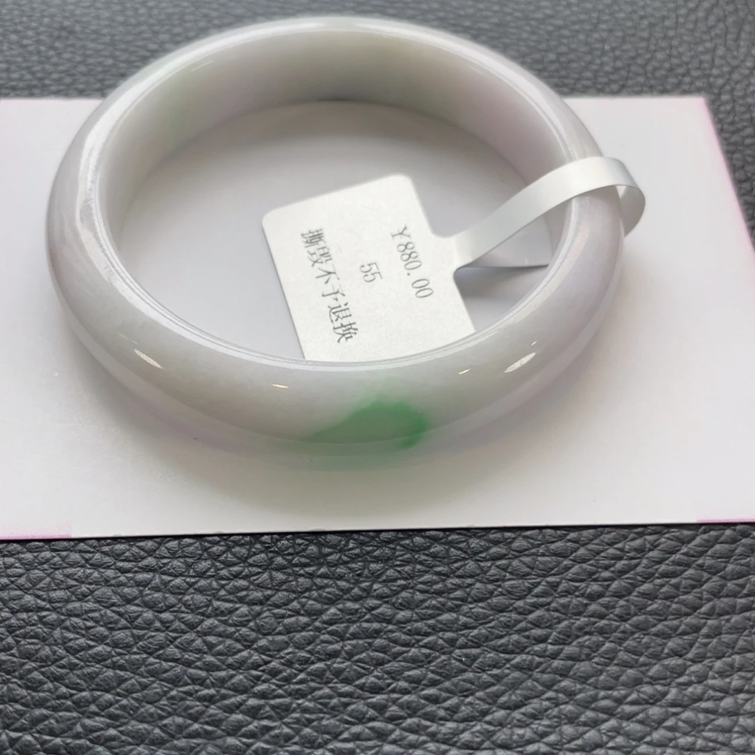 翡翠未镶嵌手镯55正圈纹裂