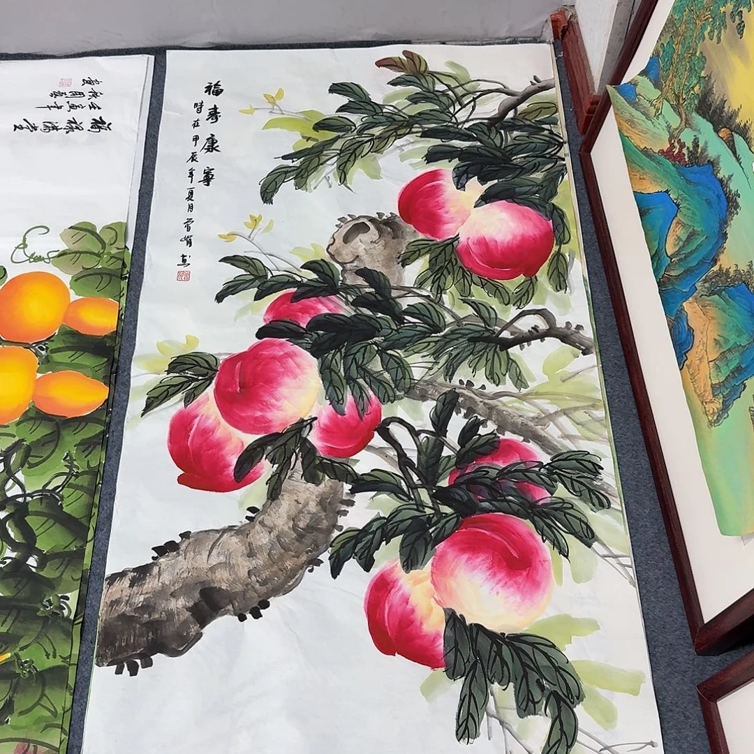 国画四尺尺寸70X140纯手绘作品