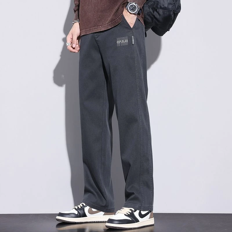 2025春秋新款男士阔腿休闲裤宽松垂感大码直筒舒适男款裤子百搭裤