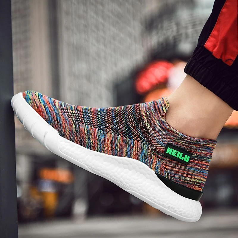 新款秋季飞织弹力袜子鞋情侣鞋运动鞋男休闲潮流百搭网面鞋女鞋