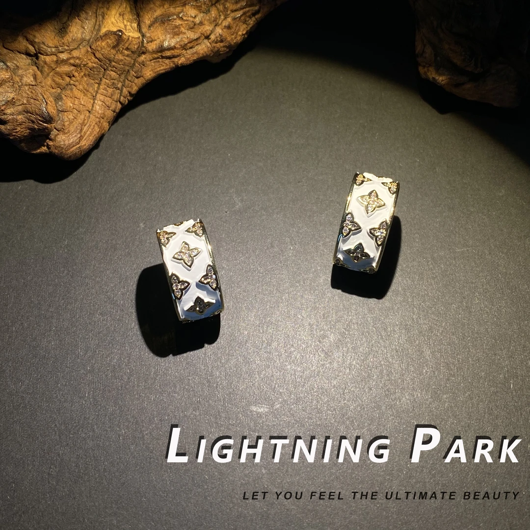 黄铜珐琅耳饰 【小众轻奢】用心在做耳饰 老花珐琅耳饰 2180