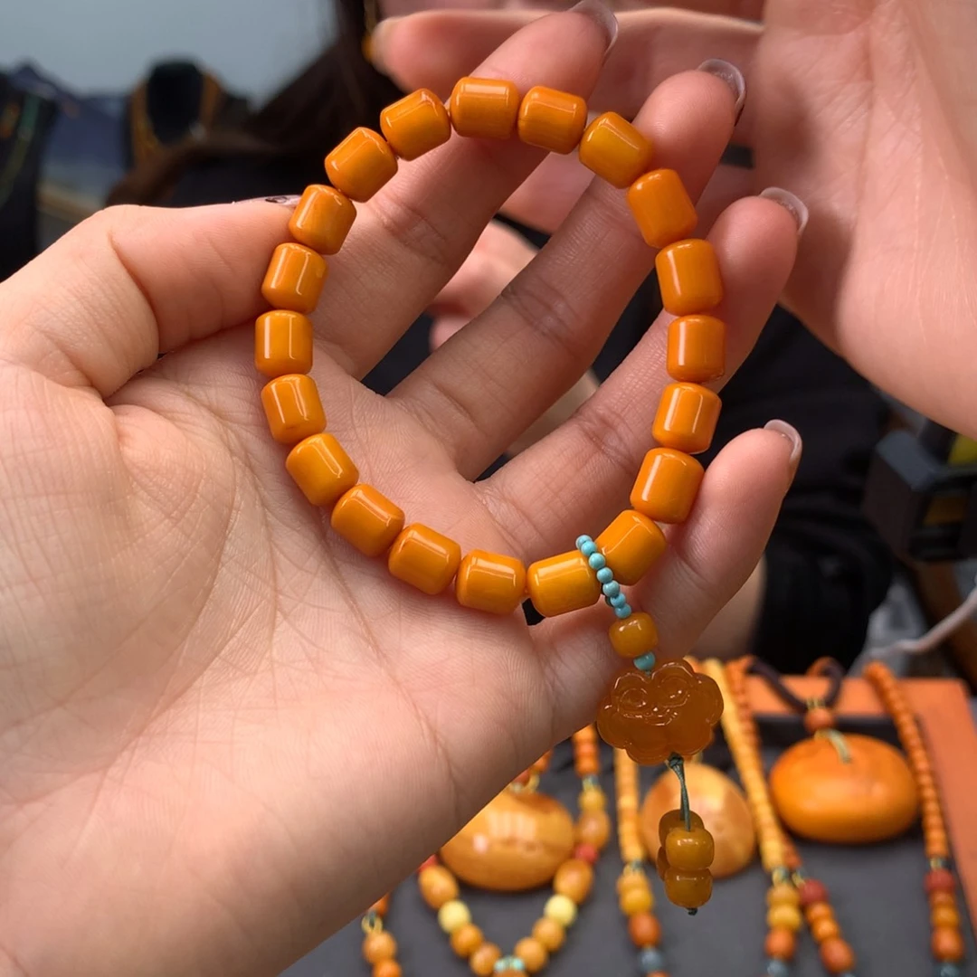 蜜蜡手串未镶嵌天然