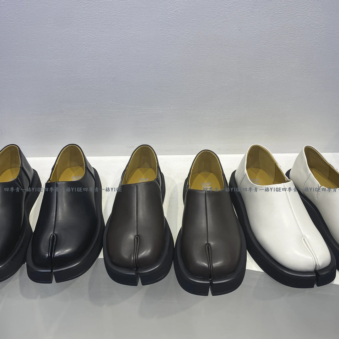 YG 小众个性分趾鞋2025春季潮流圆头平底乐福鞋软底一脚蹬单鞋