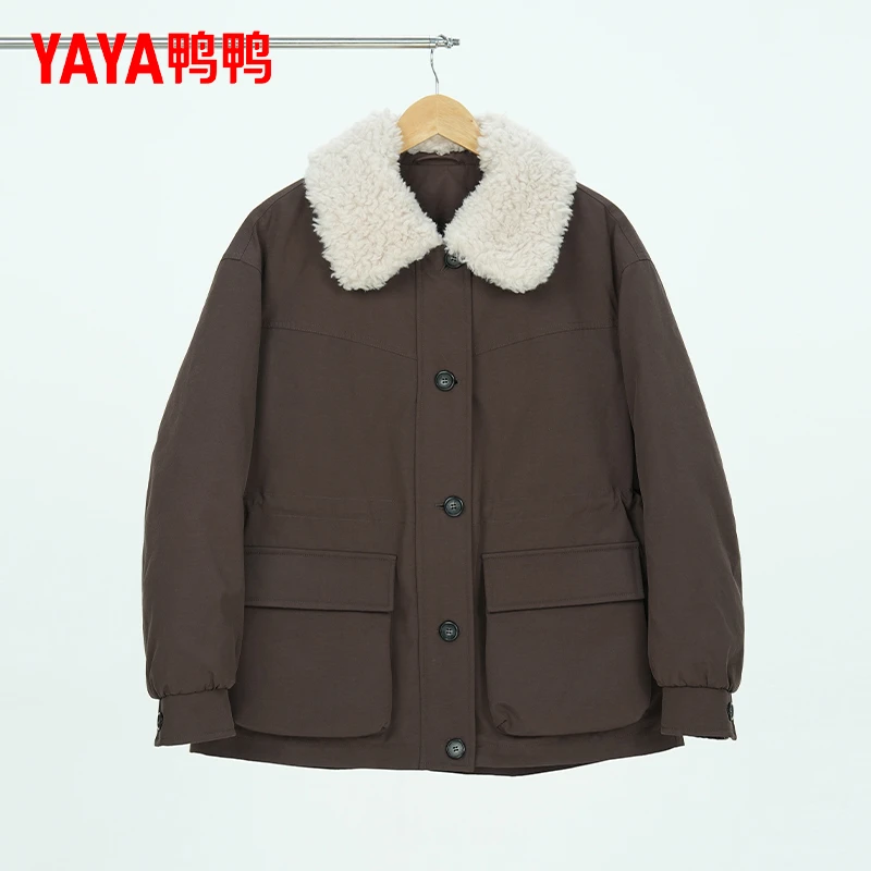 YAYA/鸭鸭羽绒服女短款2025冬季新款时尚休闲户外加厚保暖外套女