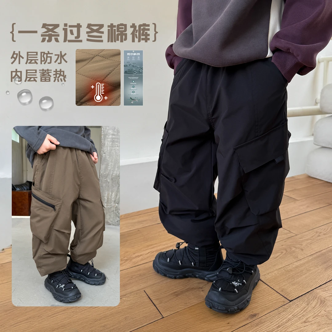在仓【无畏】源源家童装男童冬季工装裤儿童棉裤2025宝宝休闲裤冬5