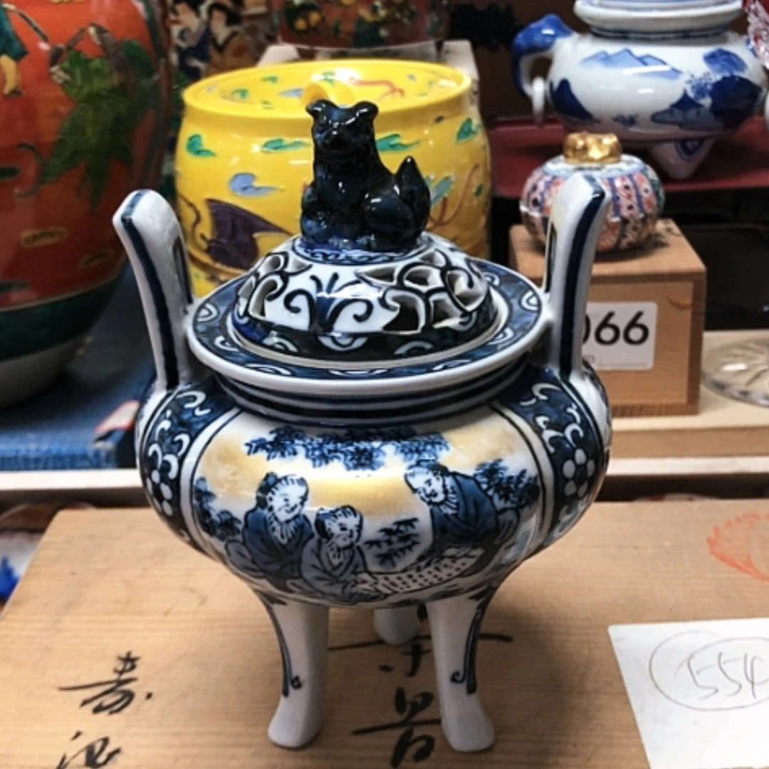 【闪购商品】碗九谷烧青花香炉全新