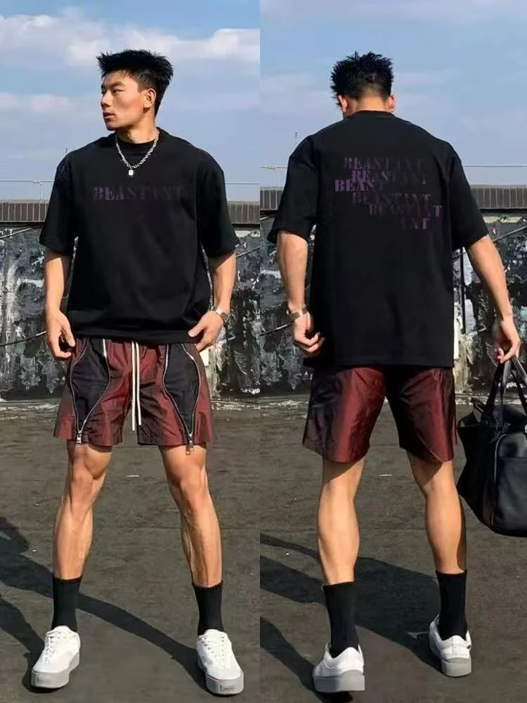 纯棉T恤夏季休闲潮流百搭圆领ins-重叠BEAS