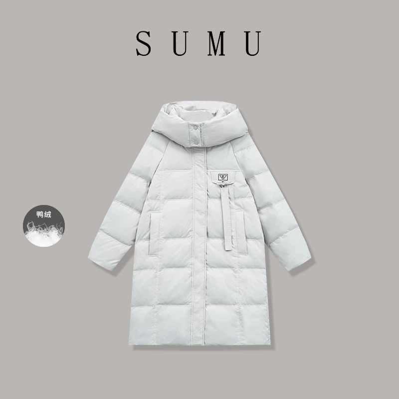 宿慕SUMU 女款纯色羽绒服12-21冬款2024新款长款羽绒服D63002