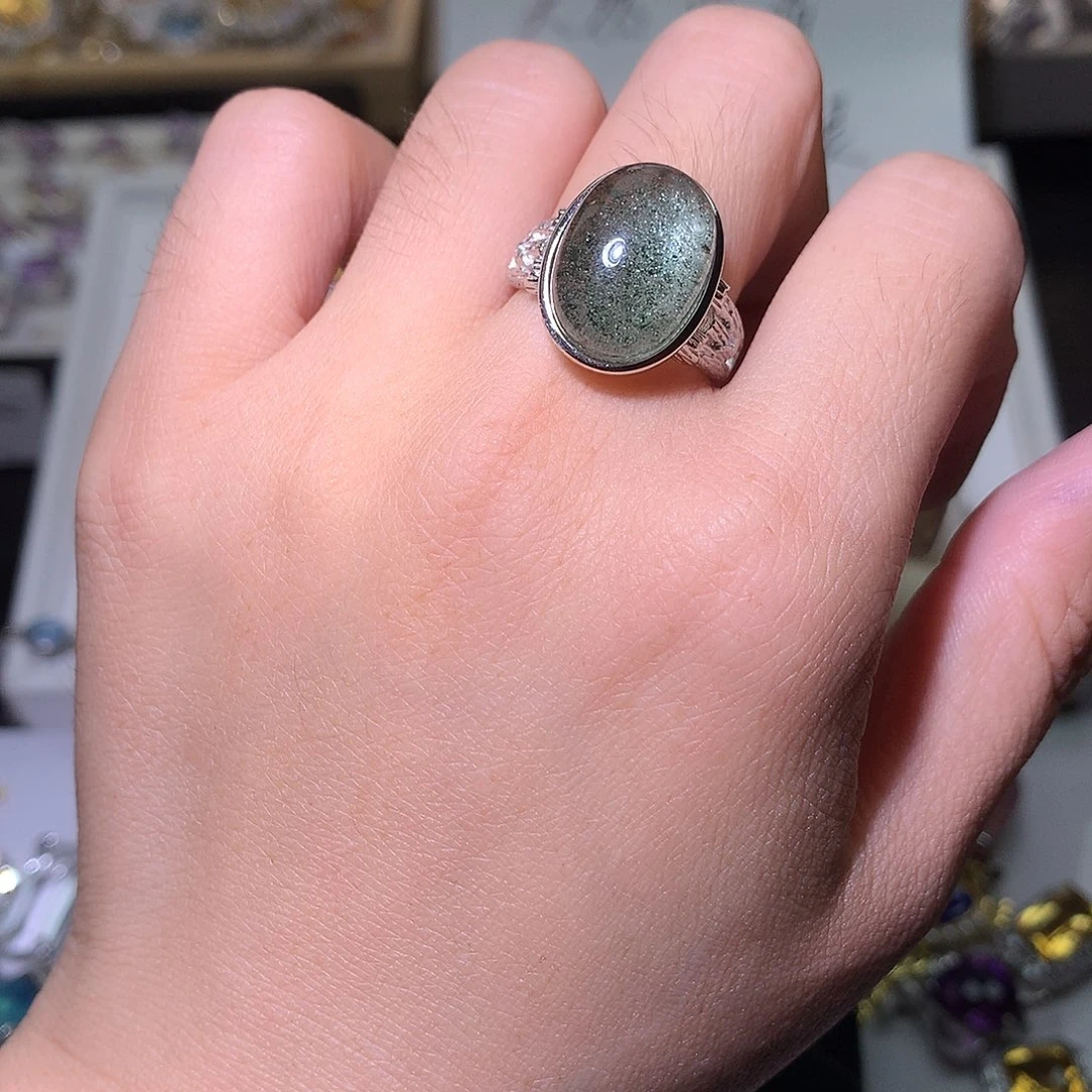 愈****芙蓉石戒指银S925镶嵌