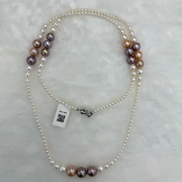 【珍辉珠宝】梦境花园 银925淡水珍珠4-12mm毛衣链