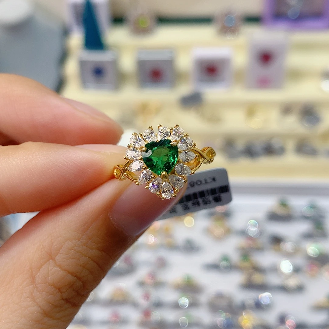 戒指石榴石（沙弗莱）银S925镶嵌