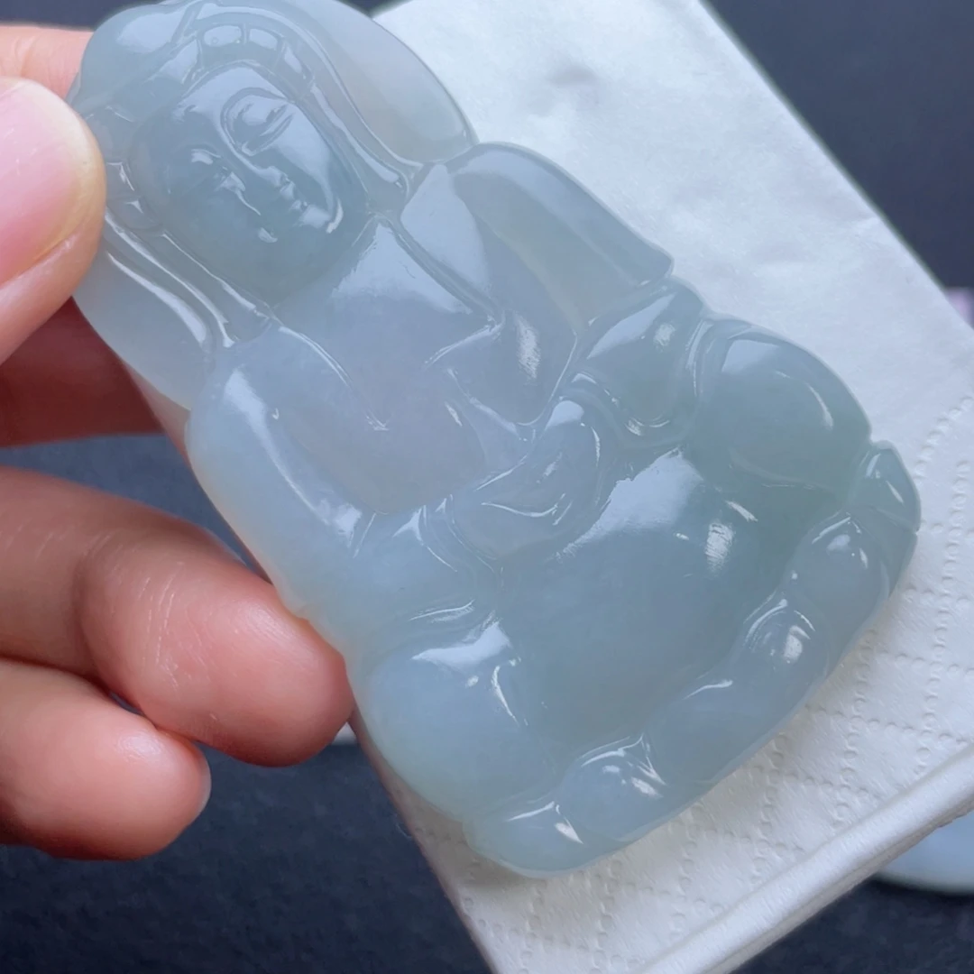 黄***康定制翡翠未镶嵌翡翠吊坠