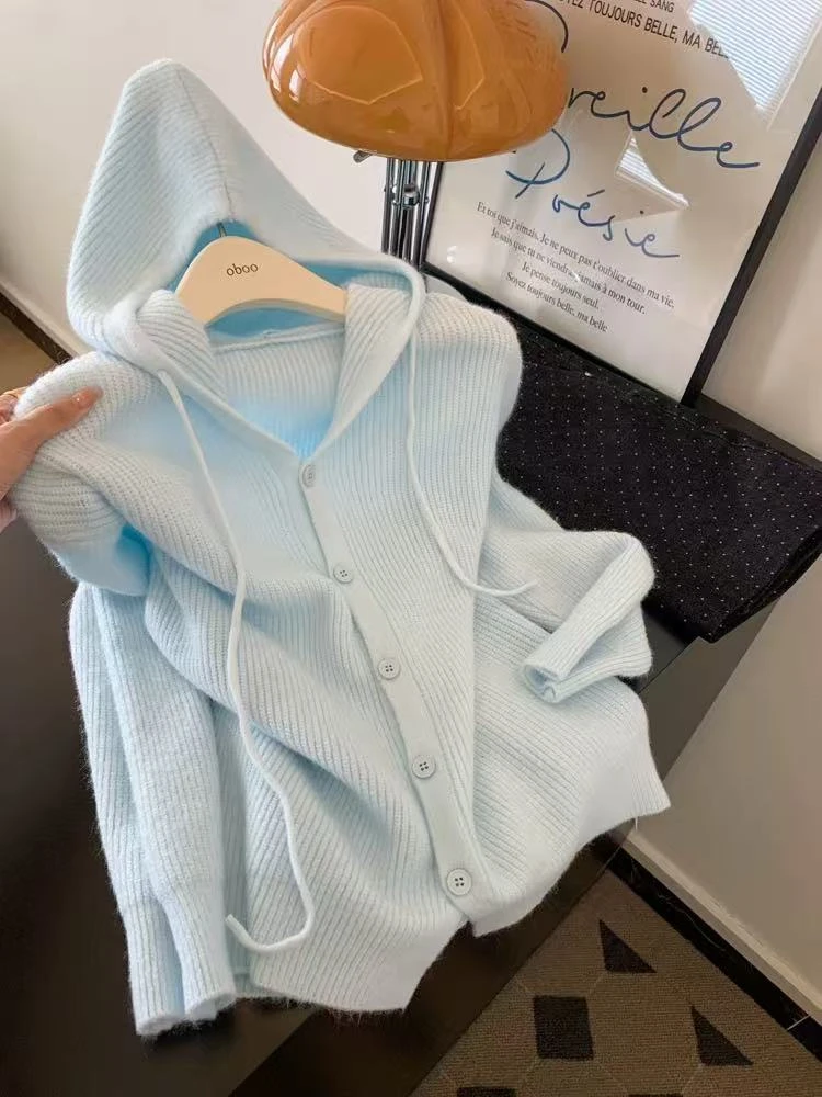 【单独一件毛衣】休闲风帽衫连帽毛衣毛针织衫