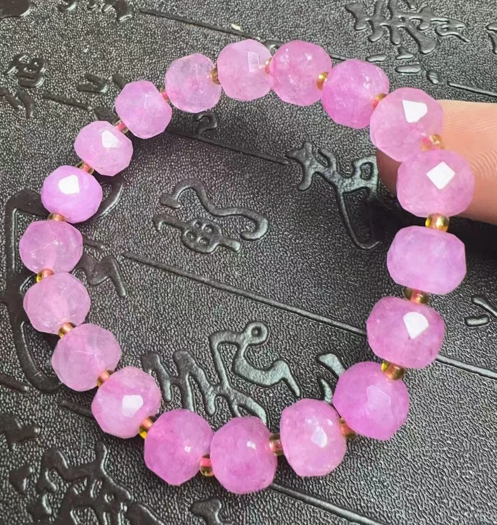 南非老矿料-粉色圆珠刻面手链 多样性发货