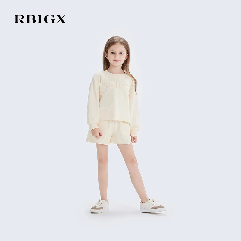 RBIGX瑞比克童装新款女童休闲短裤儿童设计感潮流裤子