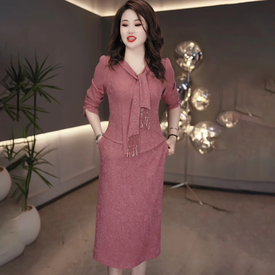 2025早秋新款减龄温柔气质显瘦时尚轻奢女人味百搭连衣裙 M-4XL