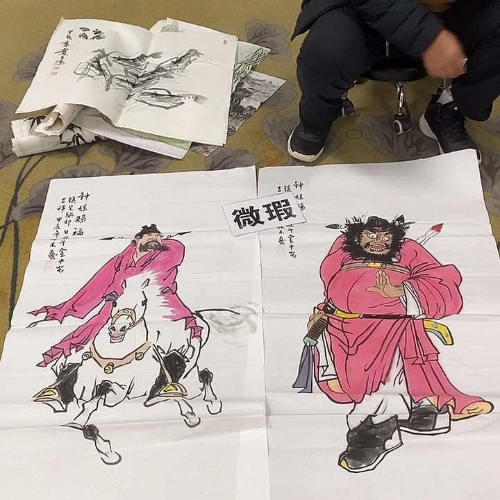 从***1国画蛋糕漏作品手绘画芯