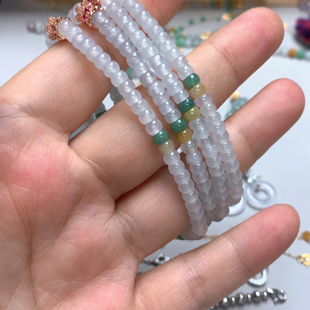 翡翠未镶嵌颈饰翡翠算盘珠多样发