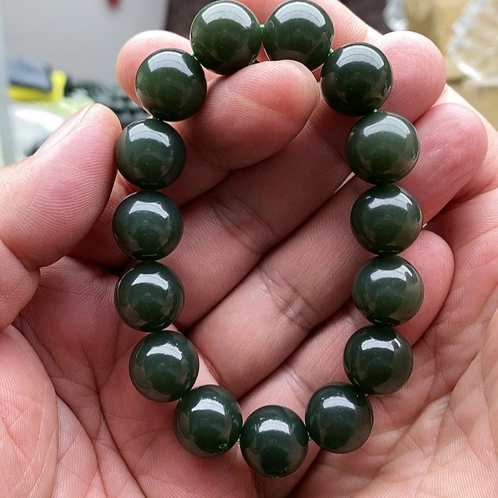 【闪购商品】未镶嵌手链和田玉14且末蓝