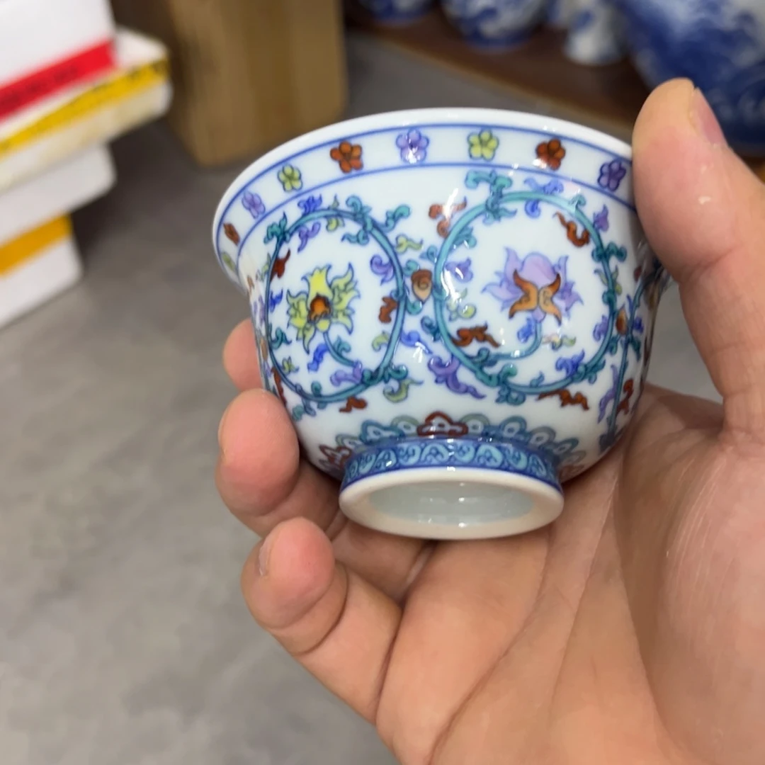 三***逸杯子手工手绘的陶瓷的