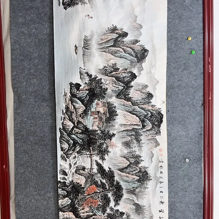 国画手绘国画云峰千里秀