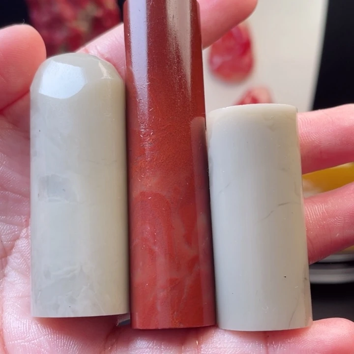 寿山石结晶通透椭圆章