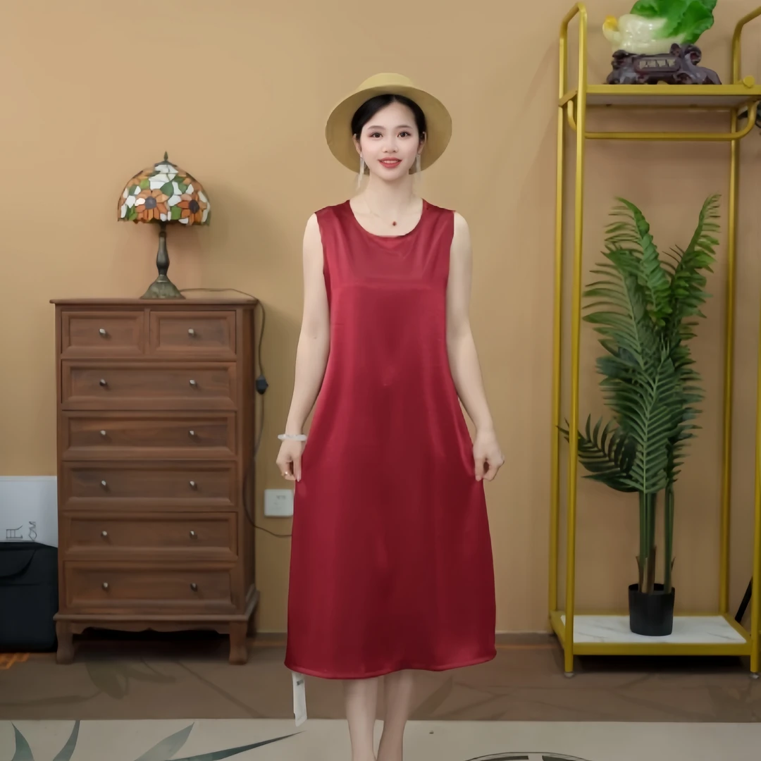 52245  夏季无袖吊带背心连衣裙裙子宽松显瘦气质休闲