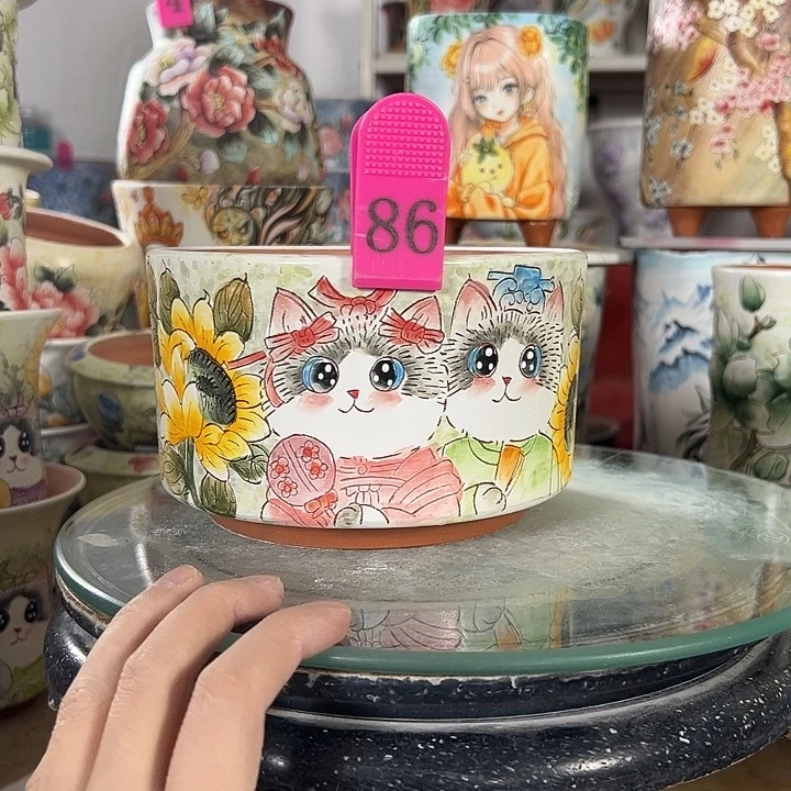 满38包邮 景德镇幸运花盆