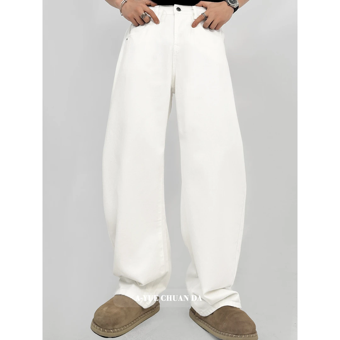 AYUE春季新款潮流复古高级感百搭宽松弯刀休闲长裤