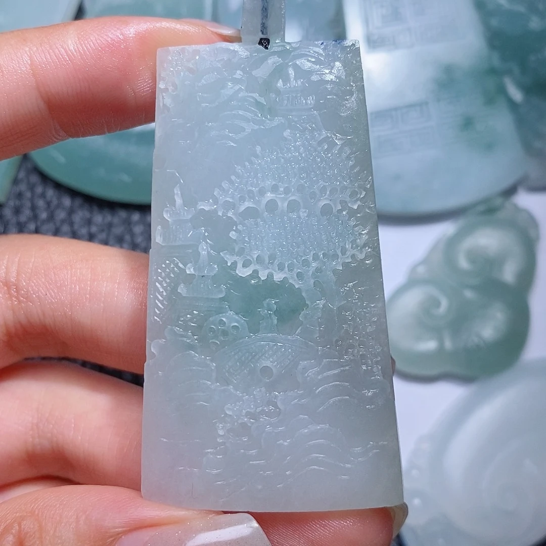 定制翡翠未镶嵌毛货付款后确认抛光