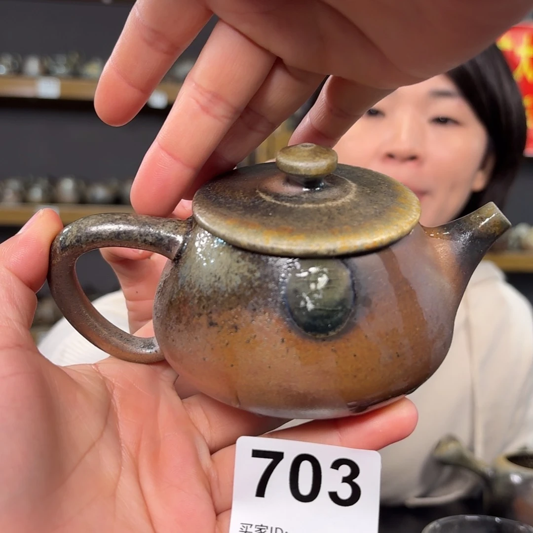 杯坭兴陶纯柴烧原矿泥料纯手工壶