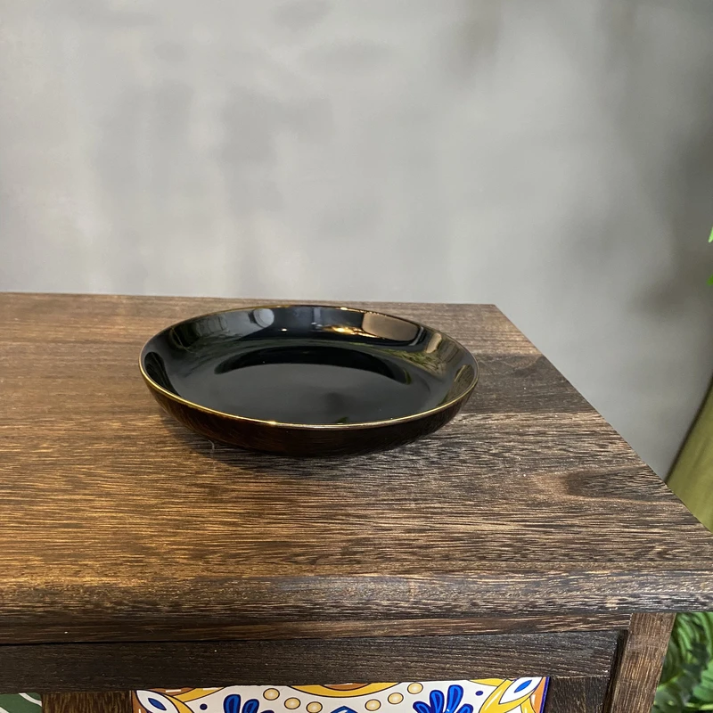 俞闽堂 乌金釉圆壶承 陶瓷 DC-355