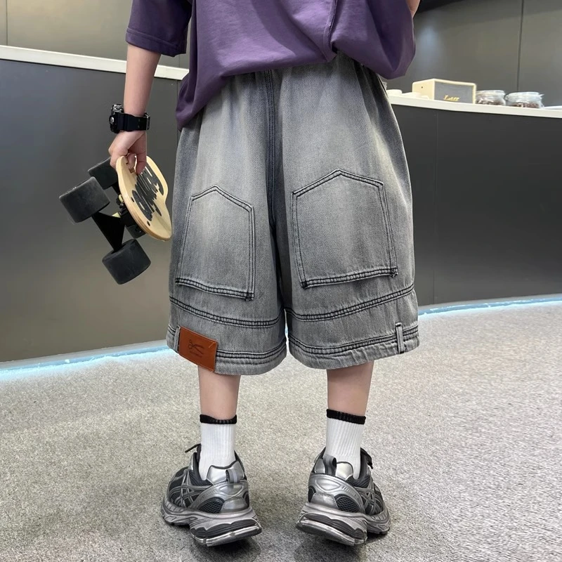 男童牛仔短裤夏季2025新款儿童薄款五分裤炸街裤子大童中裤夏装潮