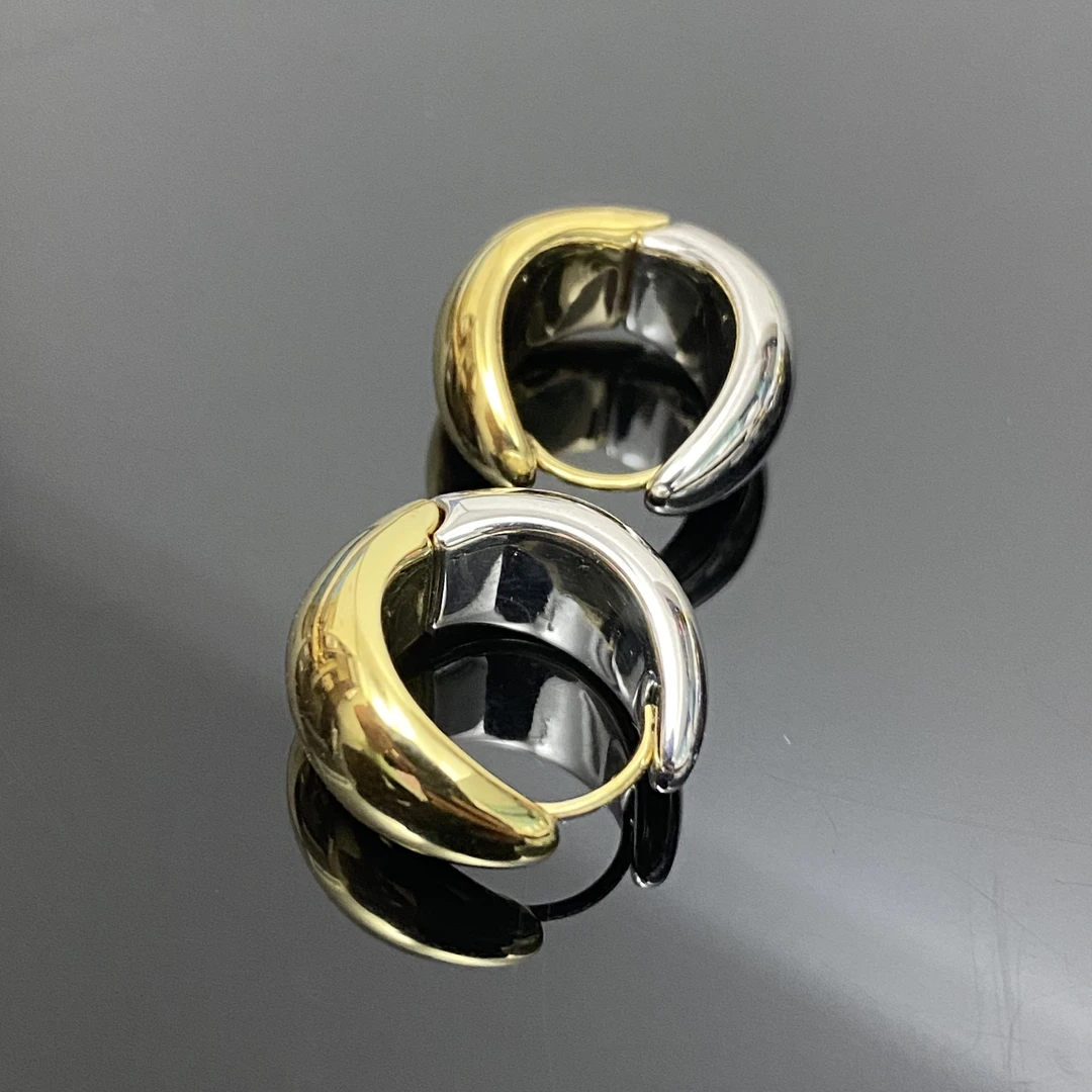 新赫本18k双色耳圈