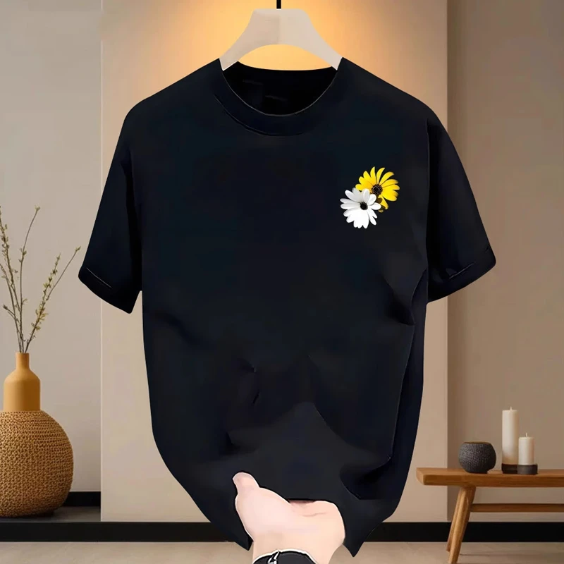 仓石一树夏季设计感短袖t恤男小雏菊印花休闲风宽松半袖潮流体恤