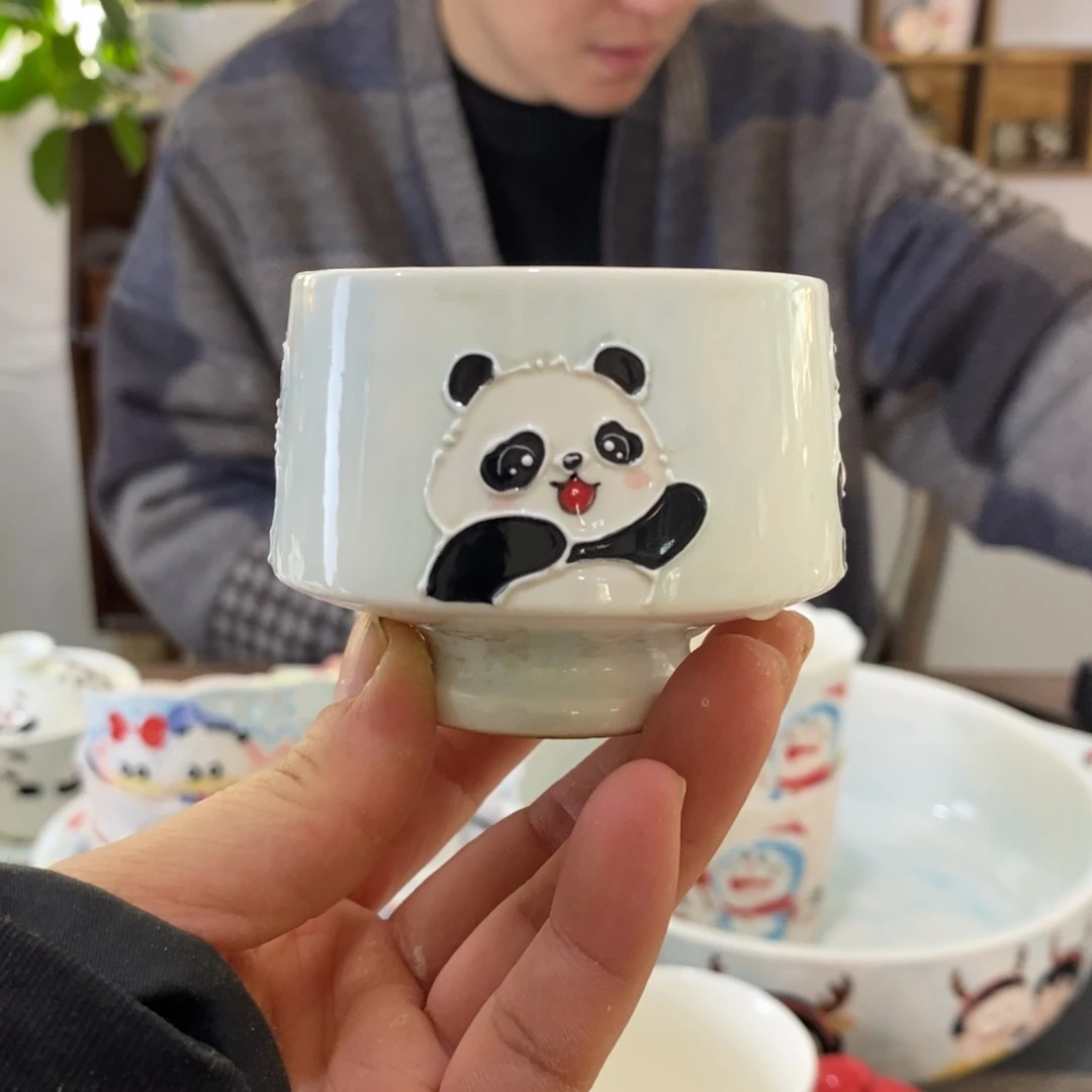 单***О瓷片景德镇釉下彩手绘