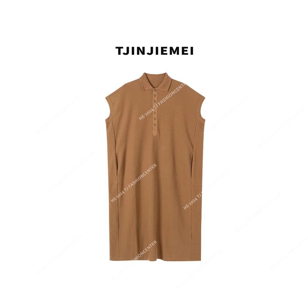 T井姐妹【极简】新款气质优雅显瘦POLO领连衣裙LYQ2504-T8430